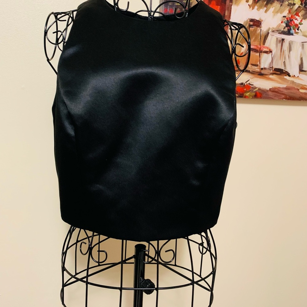 Bill Levkoff Black Satin Tank Top